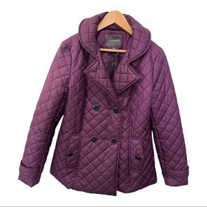 COVINGTON PURPLE PLUM QUILTED LIGHTWEIGHT LINED BUTTON DOWN JACKET SIZE MEDIUM